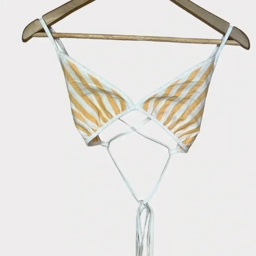Free People Striped Triangle Wrap Around Waist Bralette Top Size XS - Picture 4 of 9